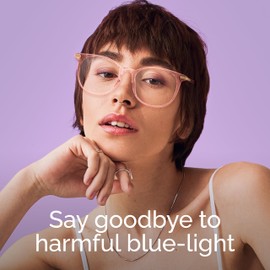 Gaoye Blue Light Blocking Glasses, Retro Round Eyewear Frame Anti Eyestrain Computer Glasses for Women Men - GY1688 (Pink Frame/Transparent Lens)