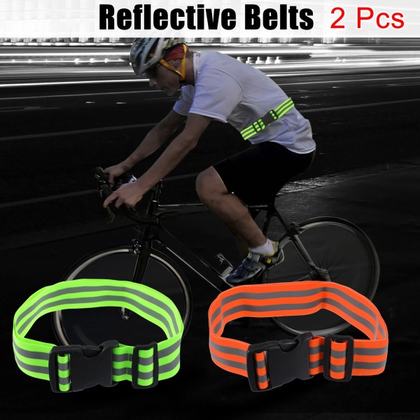 automall_tech 2 Pcs Reflective Belt Reflective Running Gear High Visibility