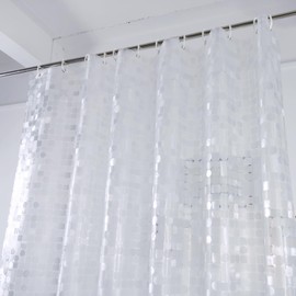 Vosign Plastic Clear Shower Curtain Liner 72x75 Inch EVA Waterproof Heavy Duty 8 Gauge Bathroom Shower Curtain Sets with Rustproof Grommets and 3 Strong Weights, 72 x 75 Inch