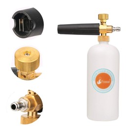 Foseal Adjustable Snow Foam Cannon with Heavy Duty Brass Knob, Quick Release Foam Blaster for Pressure Washer Gun, 1L Bottle