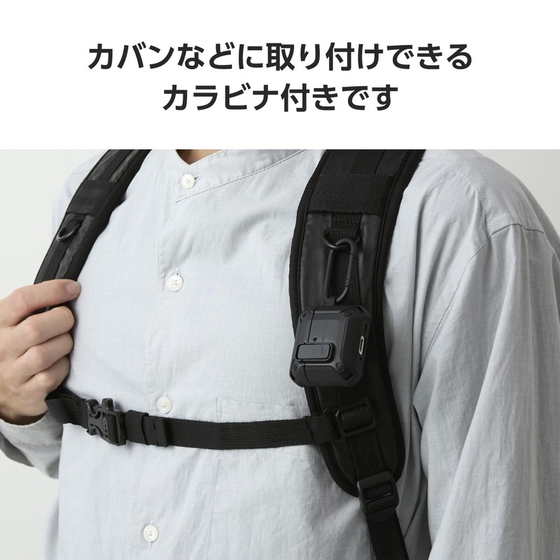 Elecom AVA-AP06ZEROLBK AirPods Case, 4th Generation, Active Noise Cancelling, Locking