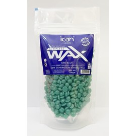 Ican London Professional Hard Wax Beads,Stripless Depilatory Waxing Pellets Solid Beans No Strip Needed, Pain Free Hair Removal Wax For Full Body (Sea Blue, 100g)