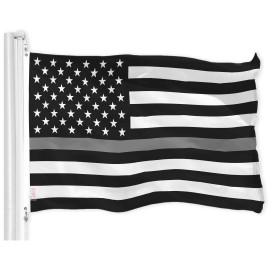 UD_G128 Combo Pack: USA American Flag & Thin Gray Line Flag 3x5 FT Printed 150D Indoor/Outdoor, Vibrant Colors, Brass Grommets,