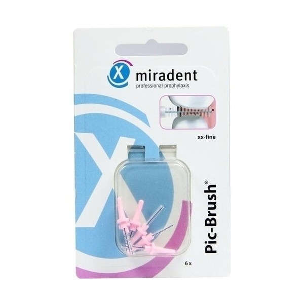 Miradent Interdental Pic-Brush Replacement XX-Fine Pink 6 pcs