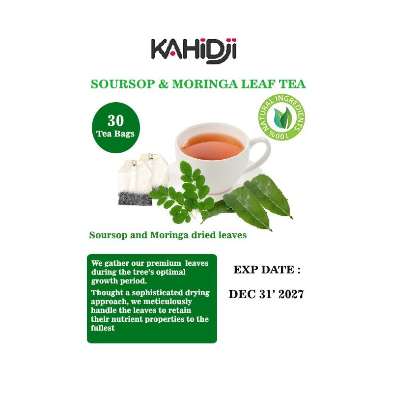 Soursop & Moringa Leaves Tea – 30 Bags | 100%