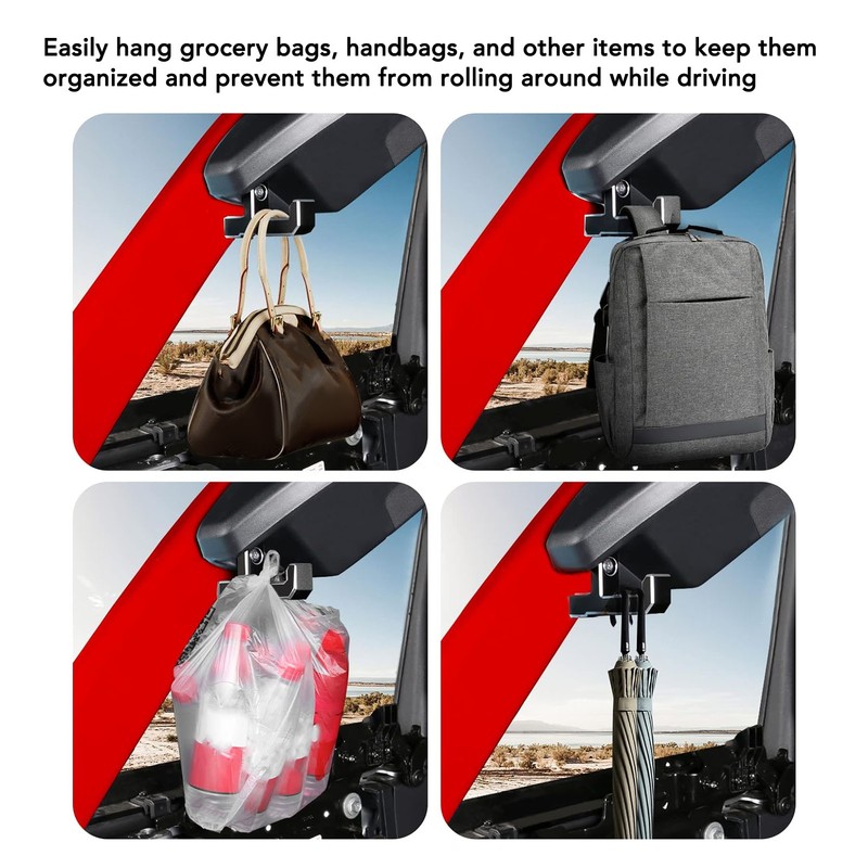 2Pcs Trunk Grocery Bag Hook T Shaped Aluminum Alloy Trunk