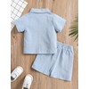 Happy Cherry Baby Boys Linen Two Piece Outfits Short Sleeve