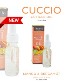 Cuccio Naturale Mango & Bergamot Revitalizing Cuticle Oil – Hydrating Overnight Cuticle Repair – Remedy for Damaged Skin & Thin Nails – Paraben & Cruelty-Free Formula – 0.5 Oz