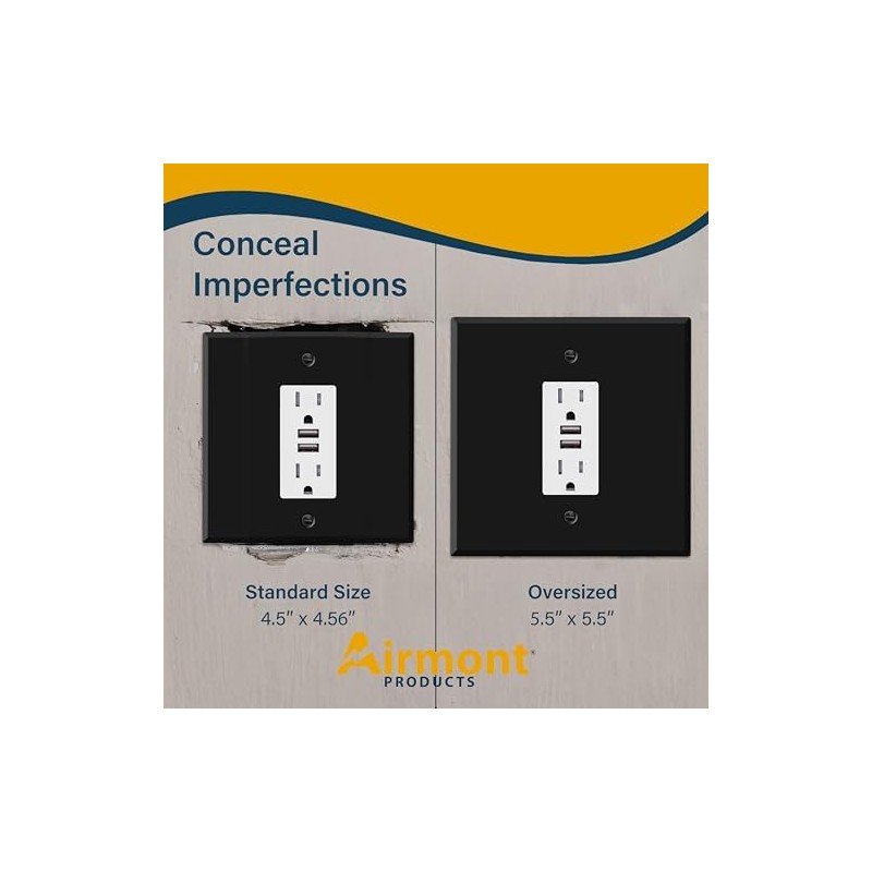 (2 Pack) Jumbo 2-Gang GFCI Rocker Wall Plate Cover –