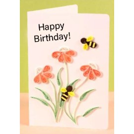 Wizardi Greeting Card Making Kit. Echinacea Flowers DIY Quilling Kit F07M3-5-FL4