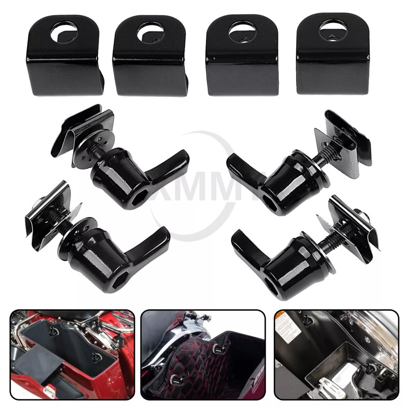 Unbranded Saddlebag Lever Lock Bolts Nuts Kit Mounting For Harley