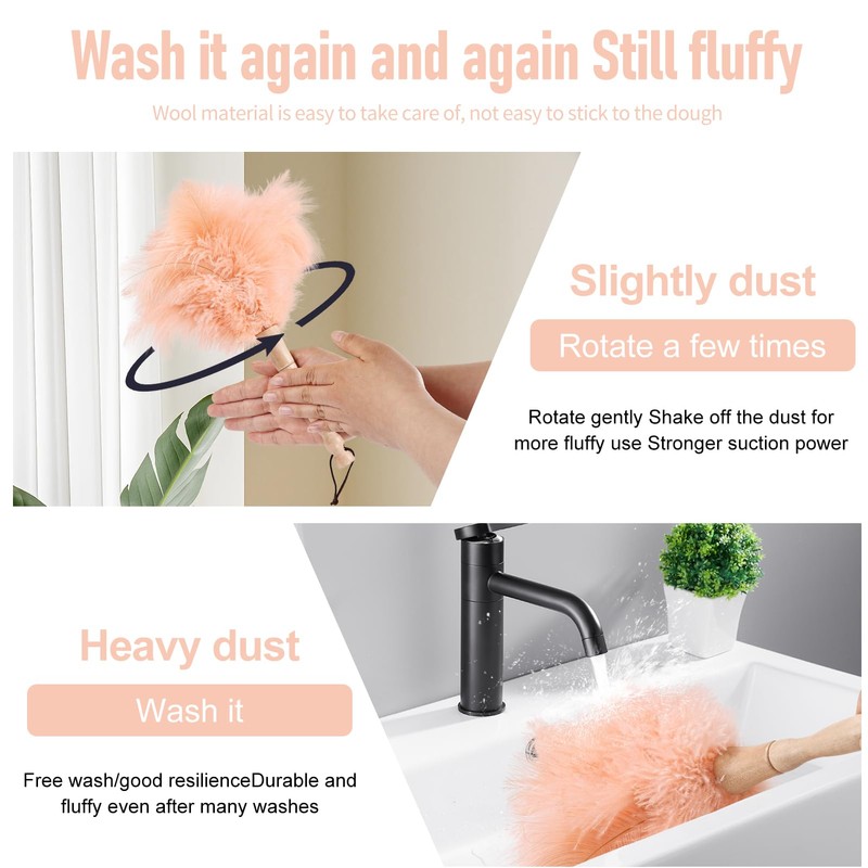MehelloFeather Ostrich Feather Duster 12 Inch Feather Duster Fluffy Natural