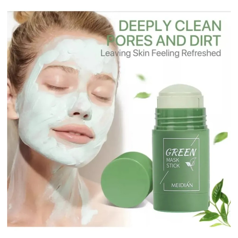 Mascarilla Facial En Barra Té Verde Limpiadora Meidian Todo Tipo