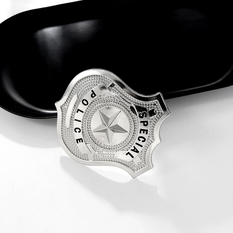 2 Pcs Special Police Badge Pins for Halloween Cop Cosplay