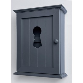 Dark Grey Key Cabinet - keyhole window