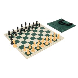 Wholesale Chess Quality Starter Chess Set Combo - Forest Green Chess Board & Bag