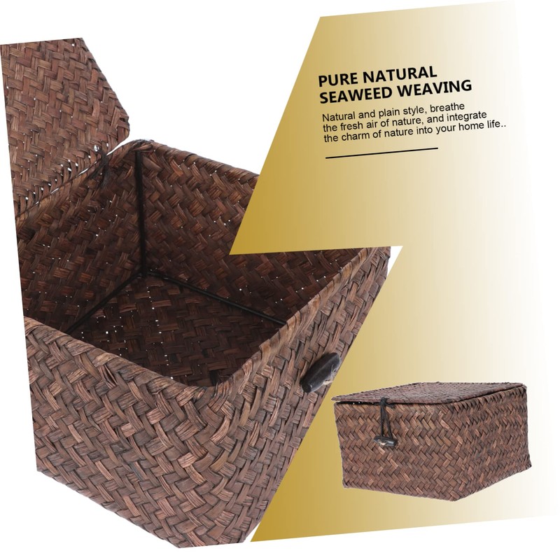 Ciieeo 1Pc Multi Function Decorative Sea Grass Woven Storage Basket