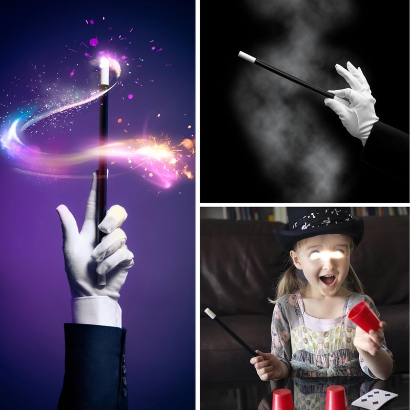EUYKQNOI 2 Pieces Magic Wand Magic Wand Black Plastic Magic