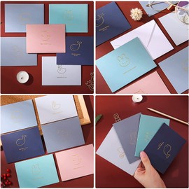 Doyime Message Cards, Greeting Cards (Set of 6) Thank You Cards, Thank You Cards, High Quality, Stylish, Mini, Envelope Included, Invitations, Birthdays, Celebration Letters, Celebration Cards, Weddings, Anniversaries, Greeting Cards, Work, Present, Colo