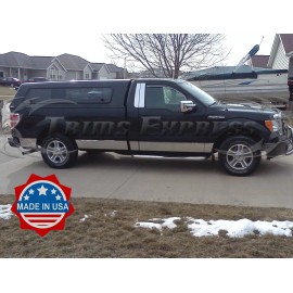 Made in USA - Trims Express 2009-2014 Ford F-150 Regular Cab 2Dr Chrome Stainless Steel 4Pc Pillar Post Trim
