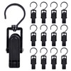 INCREWAY Laundry Hooks Clip, 16pcs 4.53" Black Durable Plastic Curtain