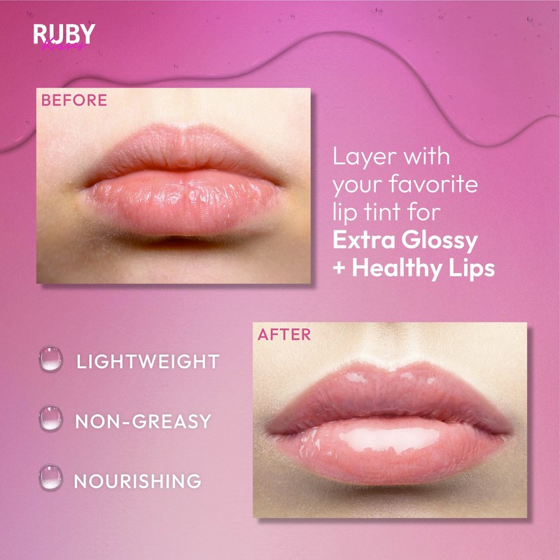 Ruby Kisses Hydrating Clear Lip Oil Treatment Gloss (3 Pack),