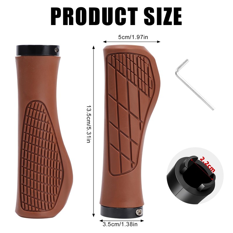 Ergonomic Handlebar Grips for Mountain Bikes Single Sided Aluminum Locking