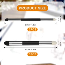 6 Pcs Blending Sponge Pen,2 Sizes Double-Headed Pastel Blending Stump Pencil,Washable Sketch Sponge Brush for Artist Professional Drawing Blending Lightening and Highlight