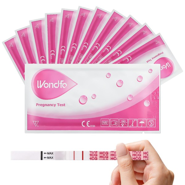 Wondfo Pregnancy Test 20 Ultra Early Pregnancy Test Strips 10 MIU/mL 5mm Width Fertility Test Kit