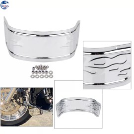 Unbranded Chrome Flame Front Fender Trim Skirt For Harley Electra Street Tri Glide 2014-up