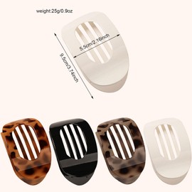 AWAVM Flat Hair Claw Clips for Women - Strong Hold for Thin/Thick Hair,Curved Design，Elegant Matte Clips (4PCS, 4 Colours)