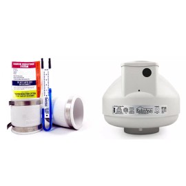 RadonAway RP140 Radon Fan & Install Kit with Dynameter - 4x4" White