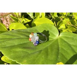 Saint Benedict Ring With 7 Healing Crystals