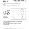 Westbrass E531-1F-50 5-1/4" Standard Front Connection Tub Spout, Powder Coat