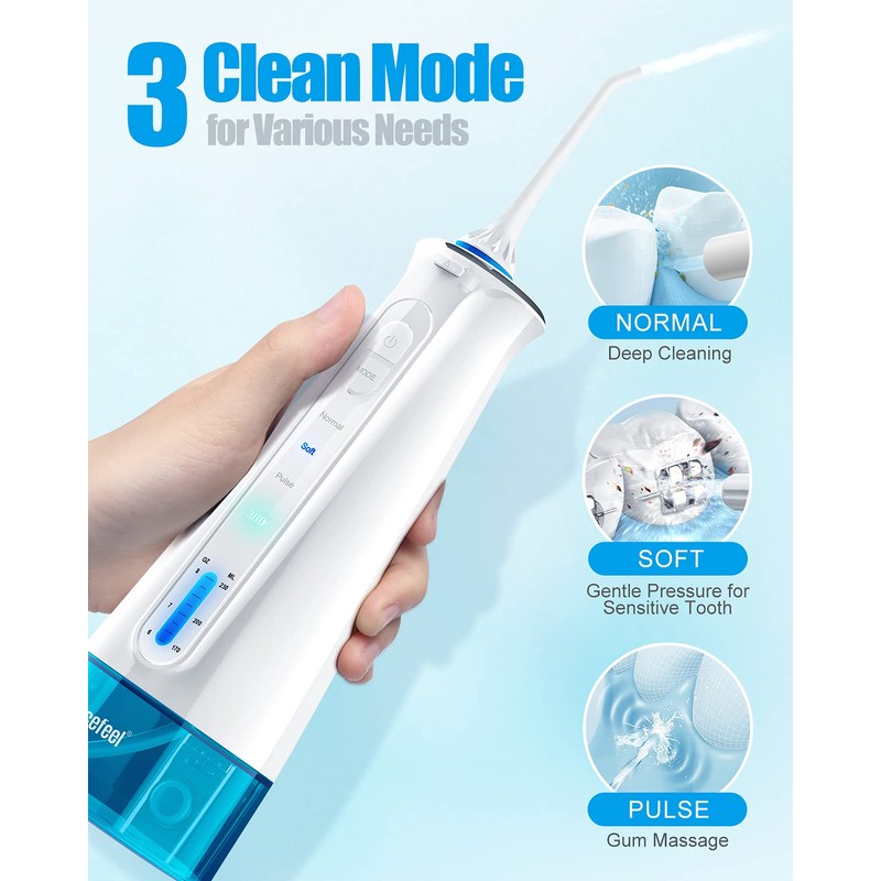 Nicefeel Hilo de agua inalámbrico, irrigador oral portátil para limpieza