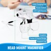 Head-Mounted Magnifier Glasses,Hands Free Lighted Head Mount Magnifier,Magnifying Glasses with
