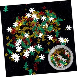 WOONEKY Adorable Snowflake Nail Sequins 6pcs Christmas Manicure Paillette Decor Star Nail Art