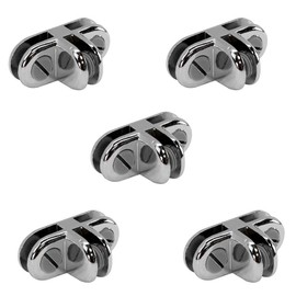 Prolinemax 5 Pc Chrome 3 Way Glass Connector 3/16'' Use Cubic Cubbie Connector Clip Tempered Glass