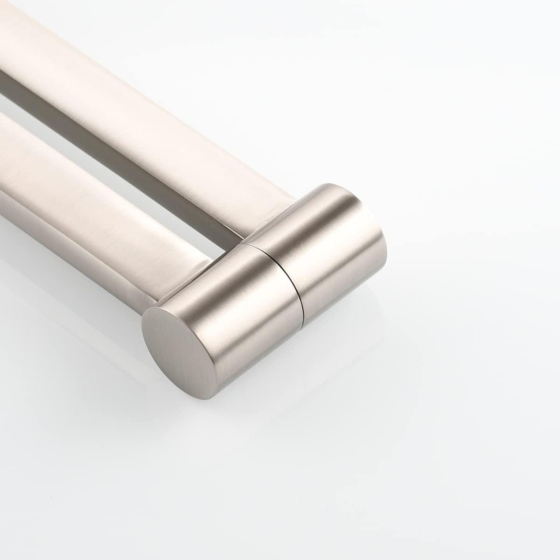 SOKNARKU Solid Brass Square Wall Mounted Folding Faucet Double Switch