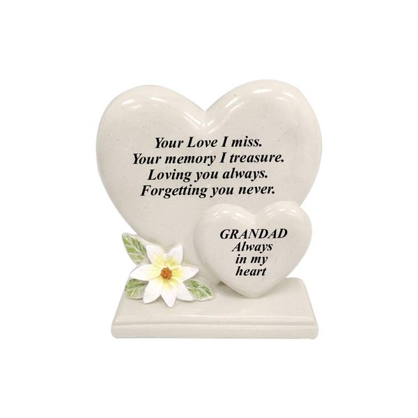Personalised Grave Ornament/Memorial Plaque with Double Hearts | Graveside Decoration