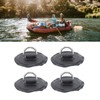 4PCS D Ring Patch PVC Round Shape Strong Stainless Steel