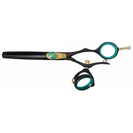 Kissaki Hair Scissors Kanagawa 30 tooth Black B Titanium Double Swivel Thinning Shears Hairdressing Scissors