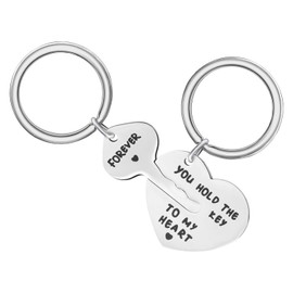 Obrjoyfly Couple Keychains, Cute for Bag Pendants, Stainless Steel Keyring Gifts for Valentine's Day, Christmas, New Year Significant Anniversaries, # Heart 1