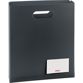 Brunnen Fact 104163580 Notebook Box Polypropylene 25 x 31 x 5 cm, Translucent Polypropylene for A4 Exercise Books and Flat File, Open Top, Black/Onyx