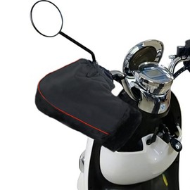 ITODA Motorcycle Bar Muffs with Faux Fur Cuff Winter Warm Snowmobile Scooter Bike Handlebar Gloves Waterproof Windproof Thick Hand Warmer Motorbike Muffs