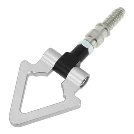 VekAuto Front/Rear Triangle Tow Hooks, Bumper Screw-on Tow Hook for European Car Folding Racing Trailer Hook Aluminum Alloy Iron Silver Tone