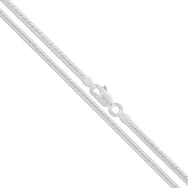 Sterling Silver 2MM, 2.5MM, 3MM, 4MM, 5MM Solid Round Snake Chain Necklace- Flexible Snake Chain Necklace, Round 925 Sterling Silver Necklace,Made In Italy, Men and Women Jewelry