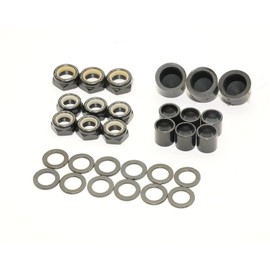INSTSK8 Axle Nut King Nut Bearing Spacer Axle Washer Pivot Bush Truck Parts Set Skateboard Skateboard Skateboard (Black)