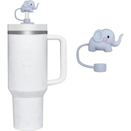 Elephant Straw Toppers, 10mm Silicone Straw Covers Cap for Cup Accessories, Cute Straw Topper for Tumblers, Straw Cap Stopper for Reusable Straws Tip Lids，Straw Covers
