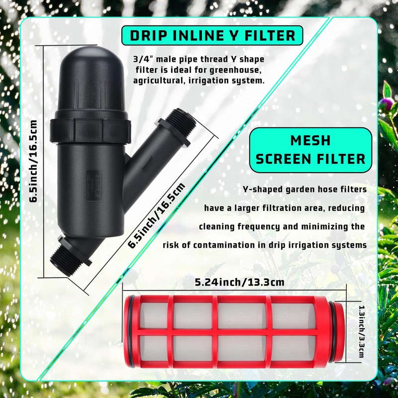 Drip Irrigation Pressure Regulator Kit,25 PSI Pressure Reducer,Inline Drip Irrigation